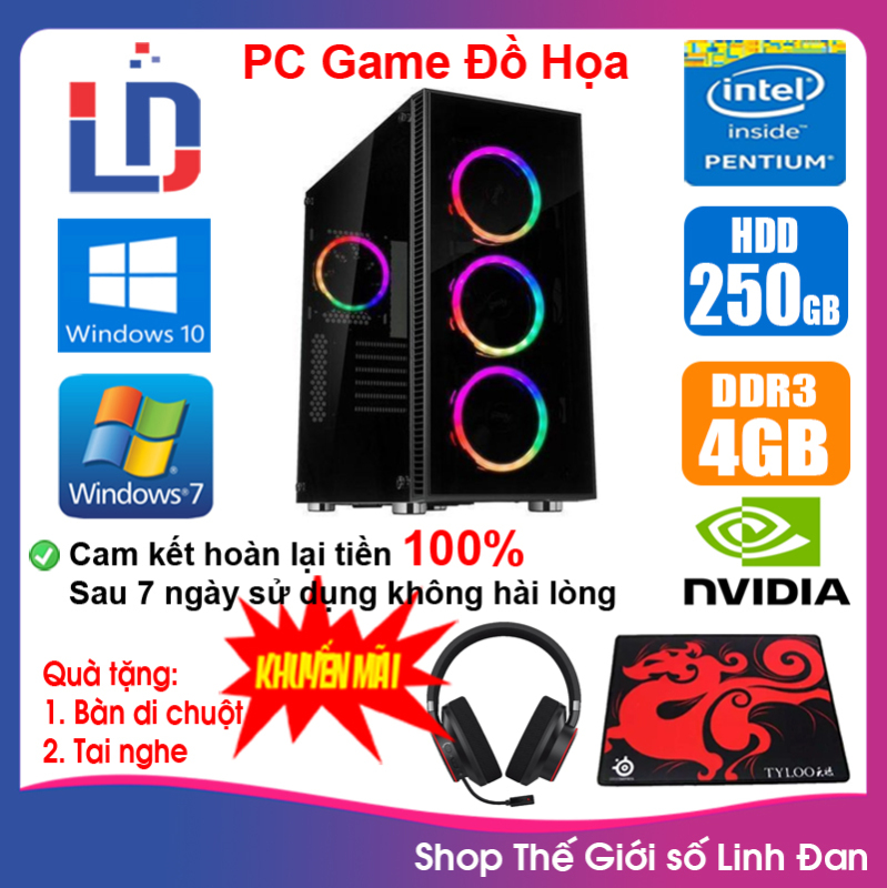 Bảng giá Case máy tính Game LED CPU Pentium G2010 / i3-3220 / Ram 4GB-8GB / HDD 250GB - SSD 120GB / VGA 1 - 2GB chơi PUBG mobile, LOL, Fifa3, Cs Go, AOE ... [QÙA TẶNG: Tai nghe + lót chuột] - LLD [ Shop Thế Giới Số Linh Đan ] Phong Vũ