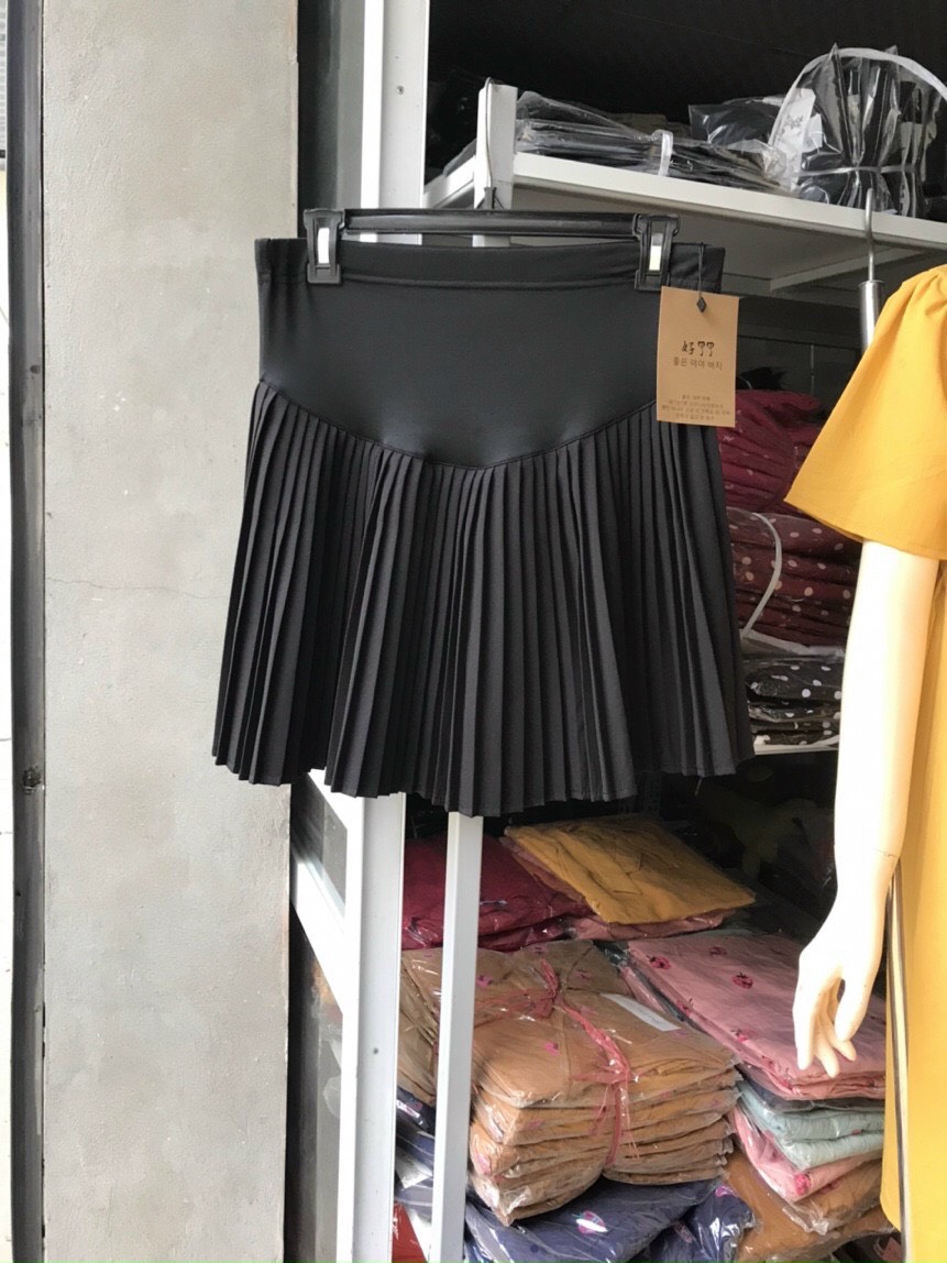 Chân váy bầu xếp ly dáng ngắn mới
