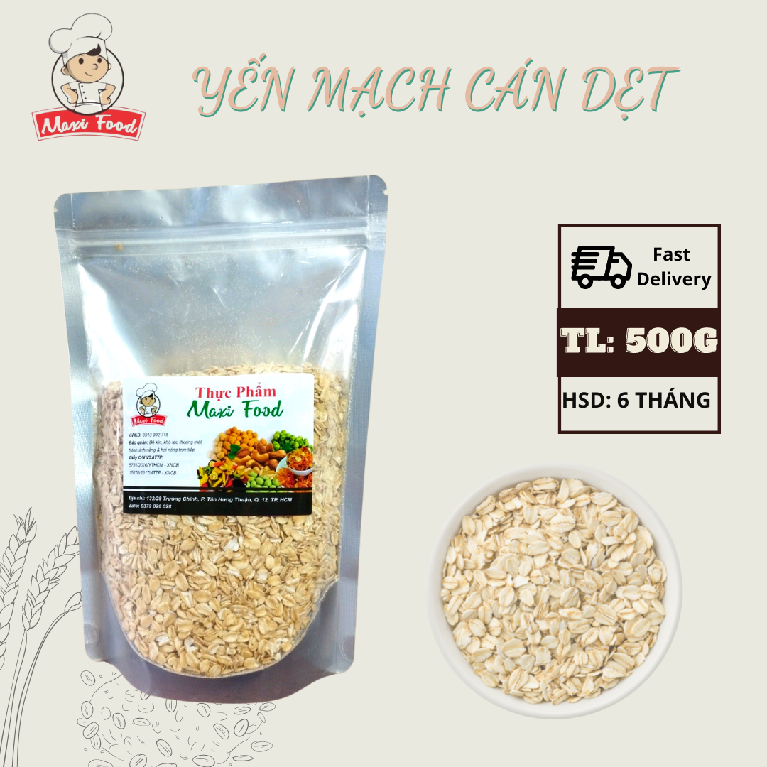 Yến mạch tươi cán dẹt 500G MAXIFOOD