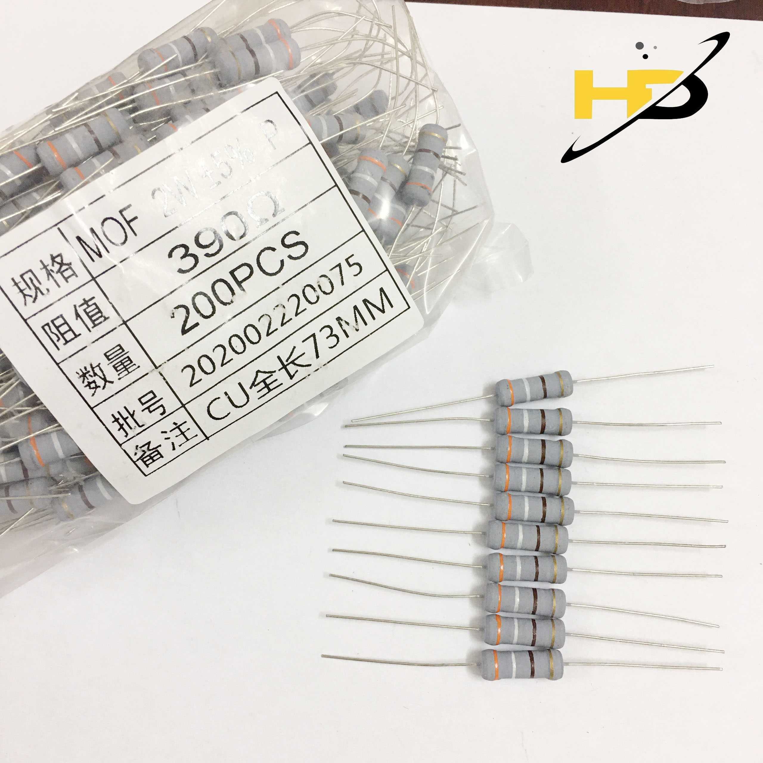 Combo 20 Điện Trở 390 Ôm 2W Loại Chân Đồng