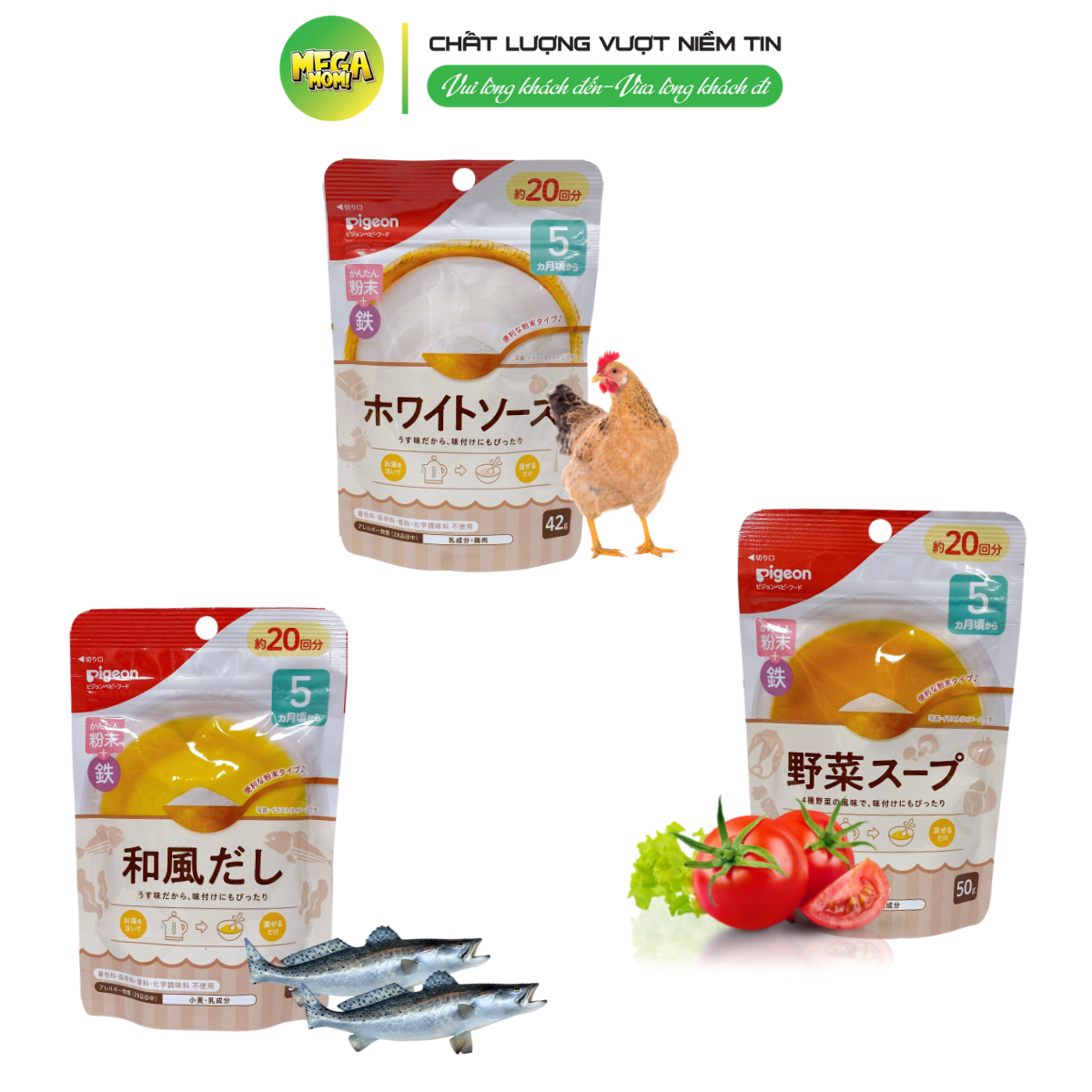 Bột Dashi Pigion cho bé ăn dặm kiểu Nhật, Bột nêm dashi