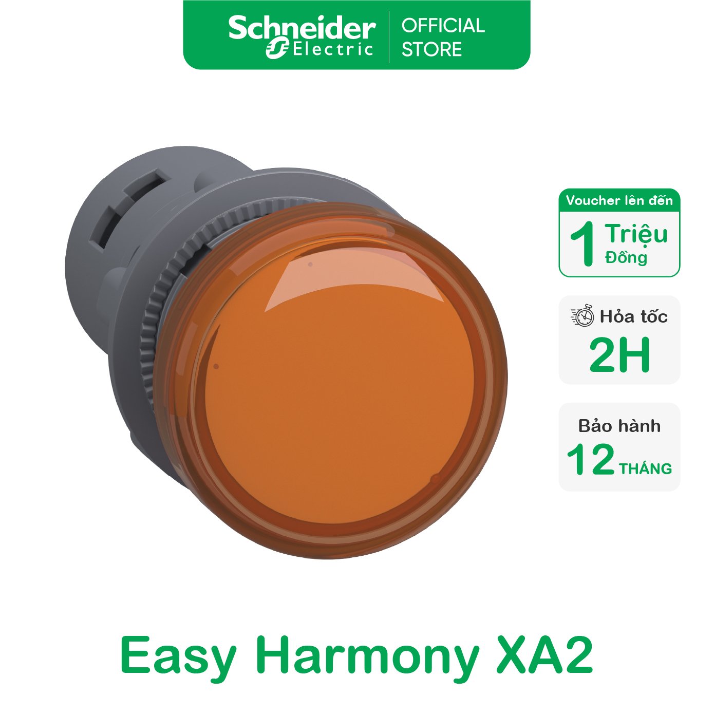 Đèn báo panel tròn - Phi 22 - 24VAC/DC - Schneider Electric - XA2EVB1LC XA2EVB3LC XA2EVB4LC XA2EVB5LC XA2EVB6LC XA2EVB8LC