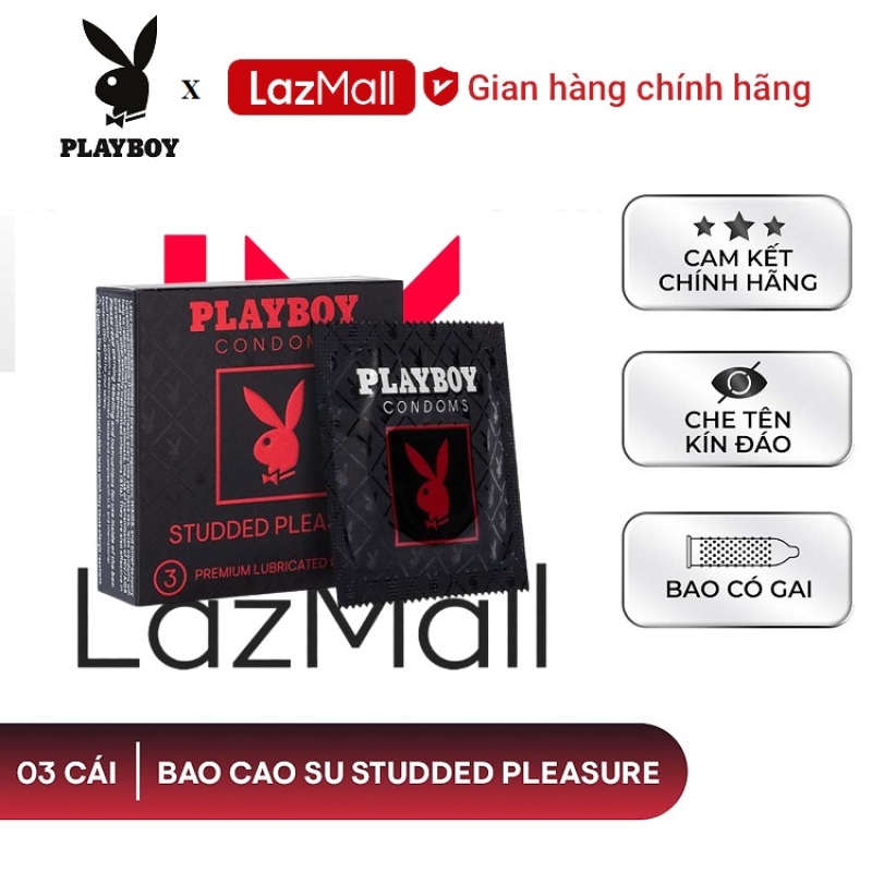 [ Playboy ] Bao cao su Playboy Studded Pleasure 3 bao - Gai nổi cao cấp