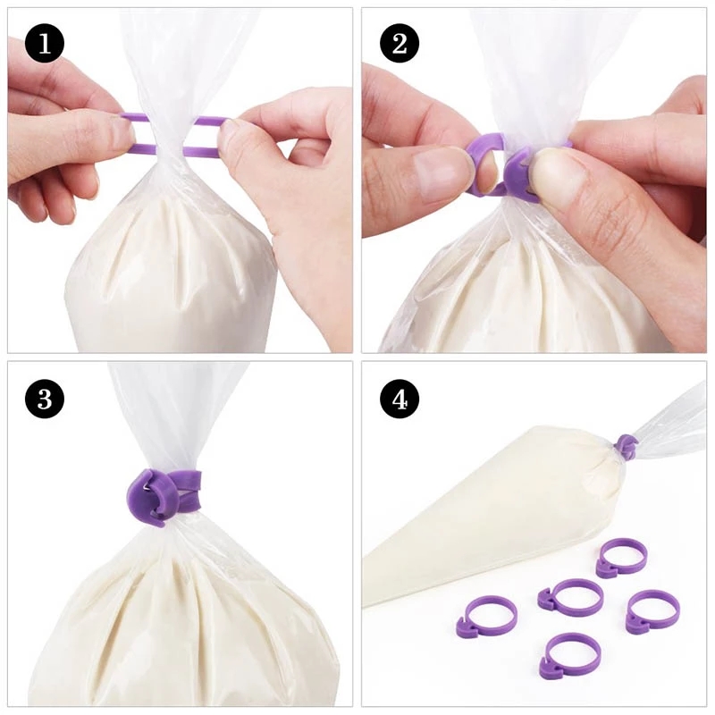 Set 10 Dây Silicone Buộc Túi Bắt Bông Kem