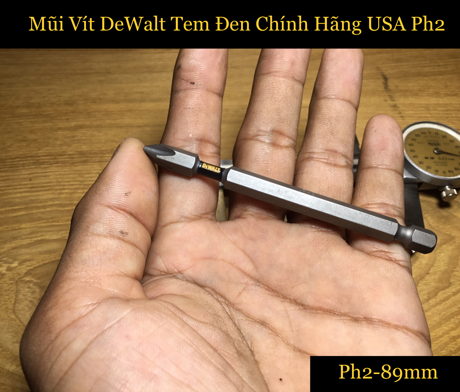 Mũi vít dewalt tem đen ph2- 89mm