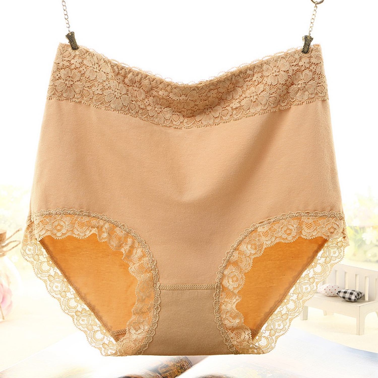 Quần lót ren bụng phối cạp ren,chất cotton mềm mịn
