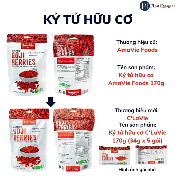 Kỷ tử hữu cơ Ninh Hạ Organic Goji Berries C'Lavie/ Organic Life