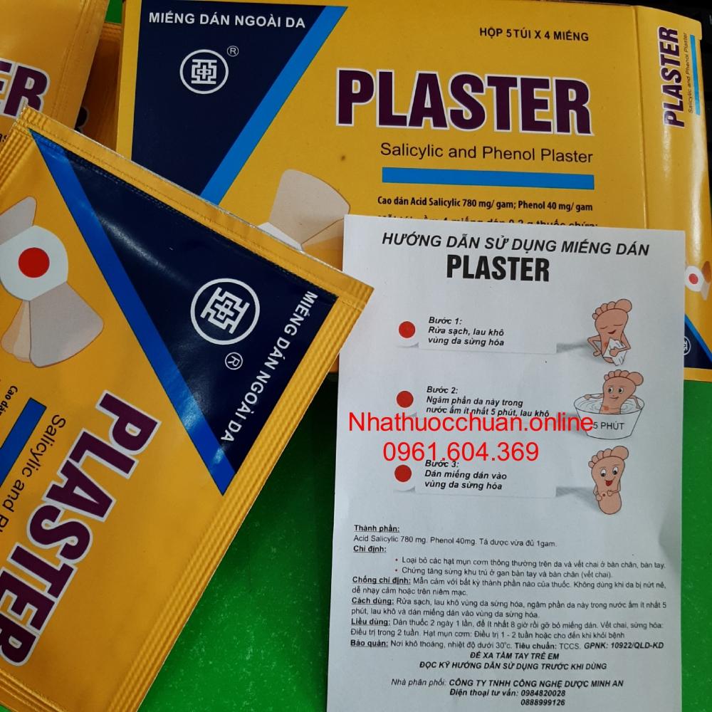 Miếng dán mụn cơm, mụn cóc Plaster ( hộp 5 túi * 4 miếng)
