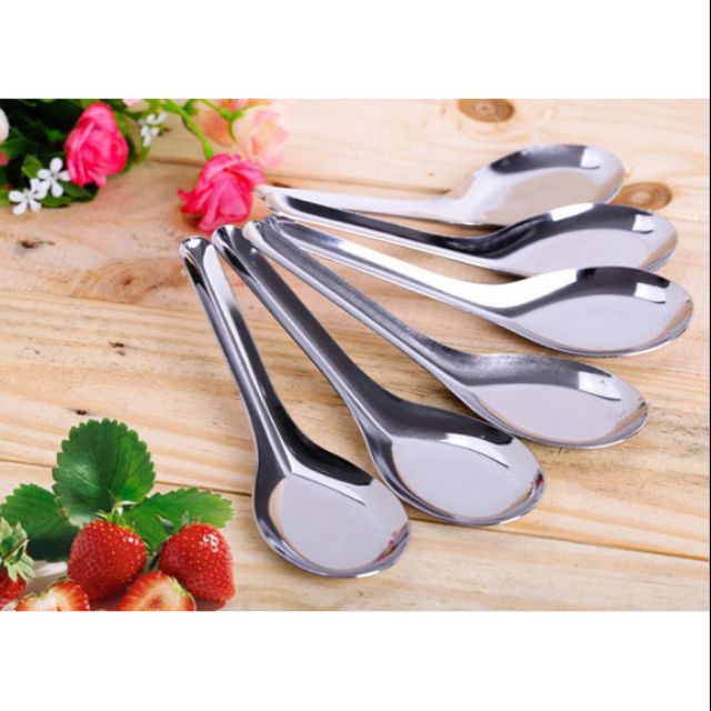 Muỗng canh vuông inox cao cấp set 5 muỗng inox