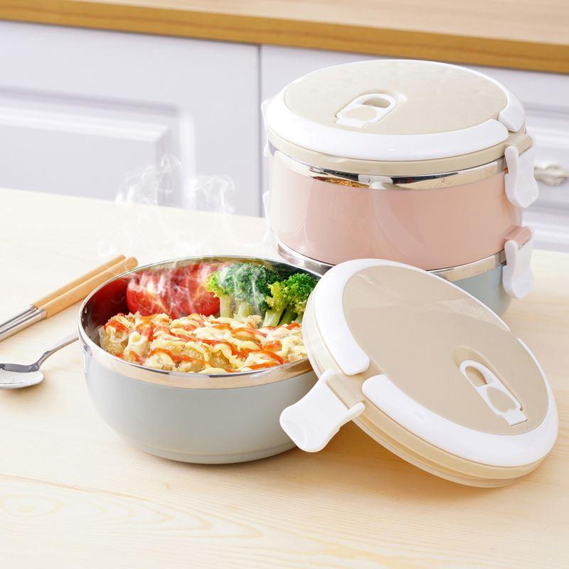 [ LOẠI TỐT ] CÀ MEN 2 TẦNG INOX BẰNG LÚA MẠCH - HỘP CƠM VĂN PHÒNG 2 TẦNG INOX GIỮ NHIỆT 24 GIỜ - AN TOÀN KHI SỬ DỤNG