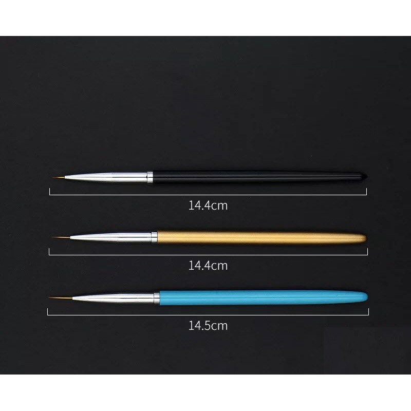Cọ 3 cây vẽ móng, bộ cọ vẽ nét MOON NAIL