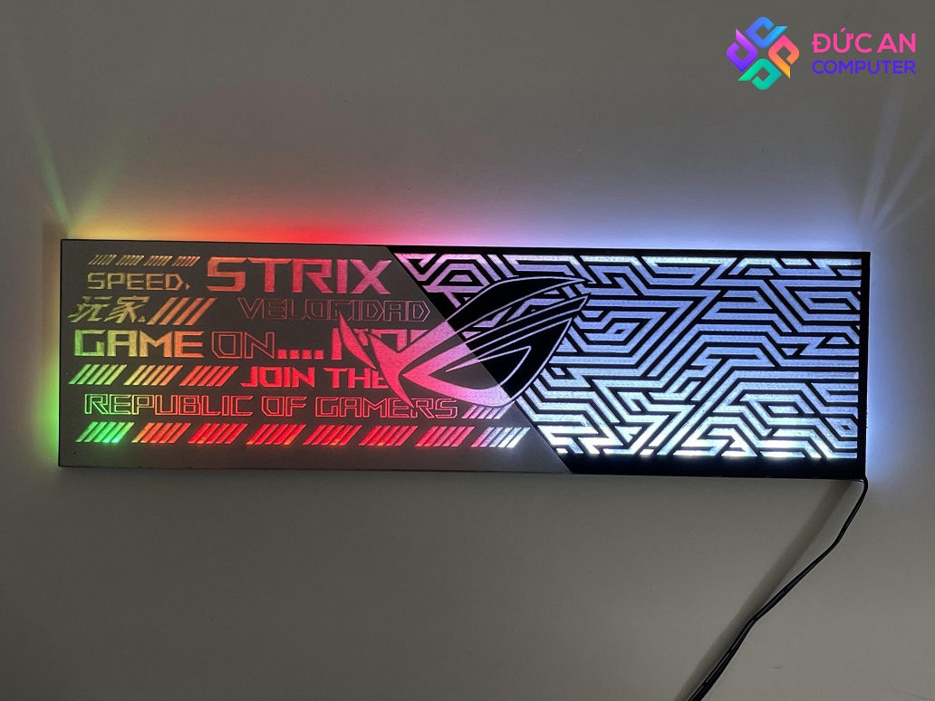 Cover che nguồn máy tính led rgb họa tiết rog maya - đồng bộ hub coolmoon và đồng bộ mainboard