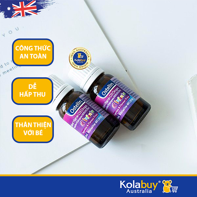 Ostelin Vitamin D3 Drops 2.4ml dạng giọt cho bé của Úc