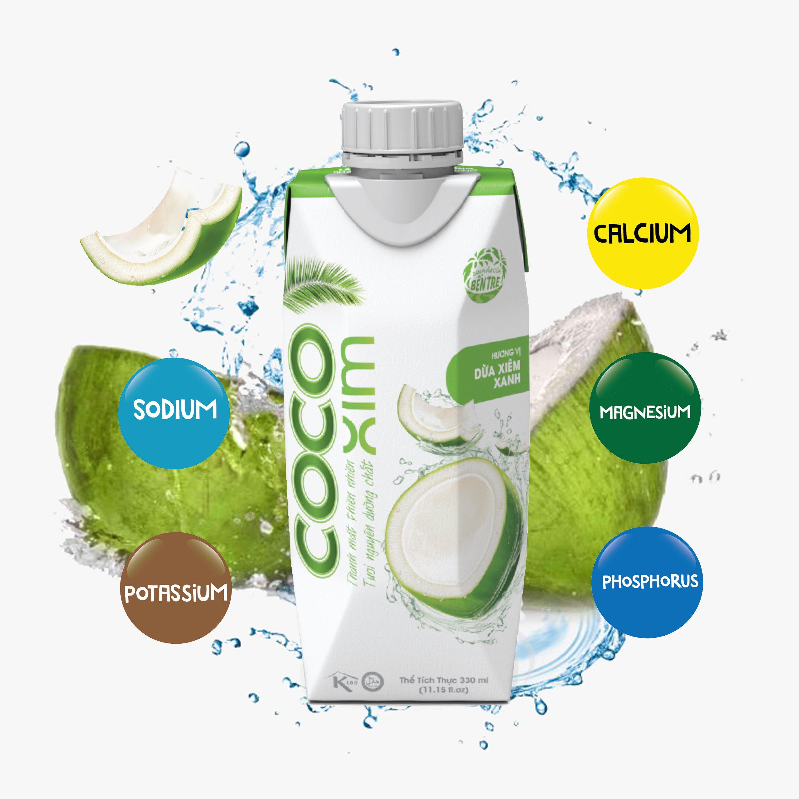Nước dừa xiêm xanh cocoxim 100% nguyên chất dừa tươi - thương hiệu cocoxim - dung tích 330ml/hộp - tt cirino
