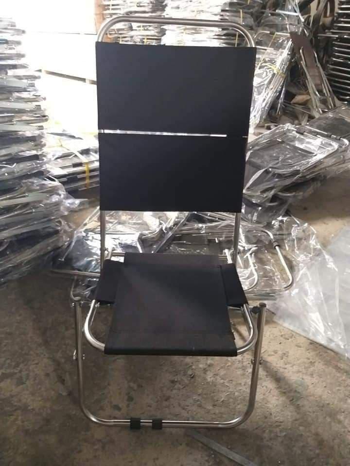 Ghế Xếp Khung  INOX Lưng Cao