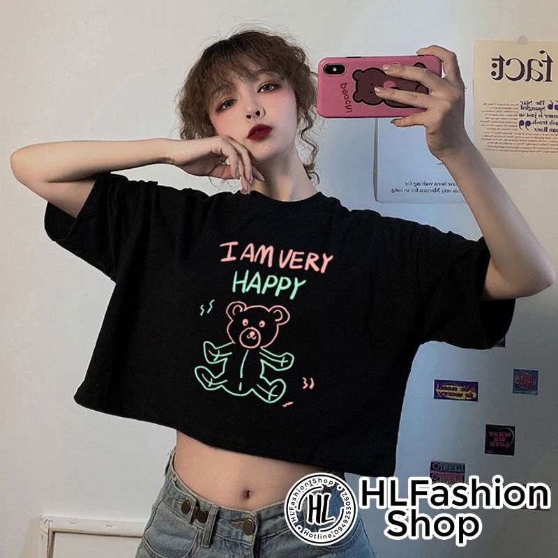 Áo baby tee Im very happy áo thun nữ HLF