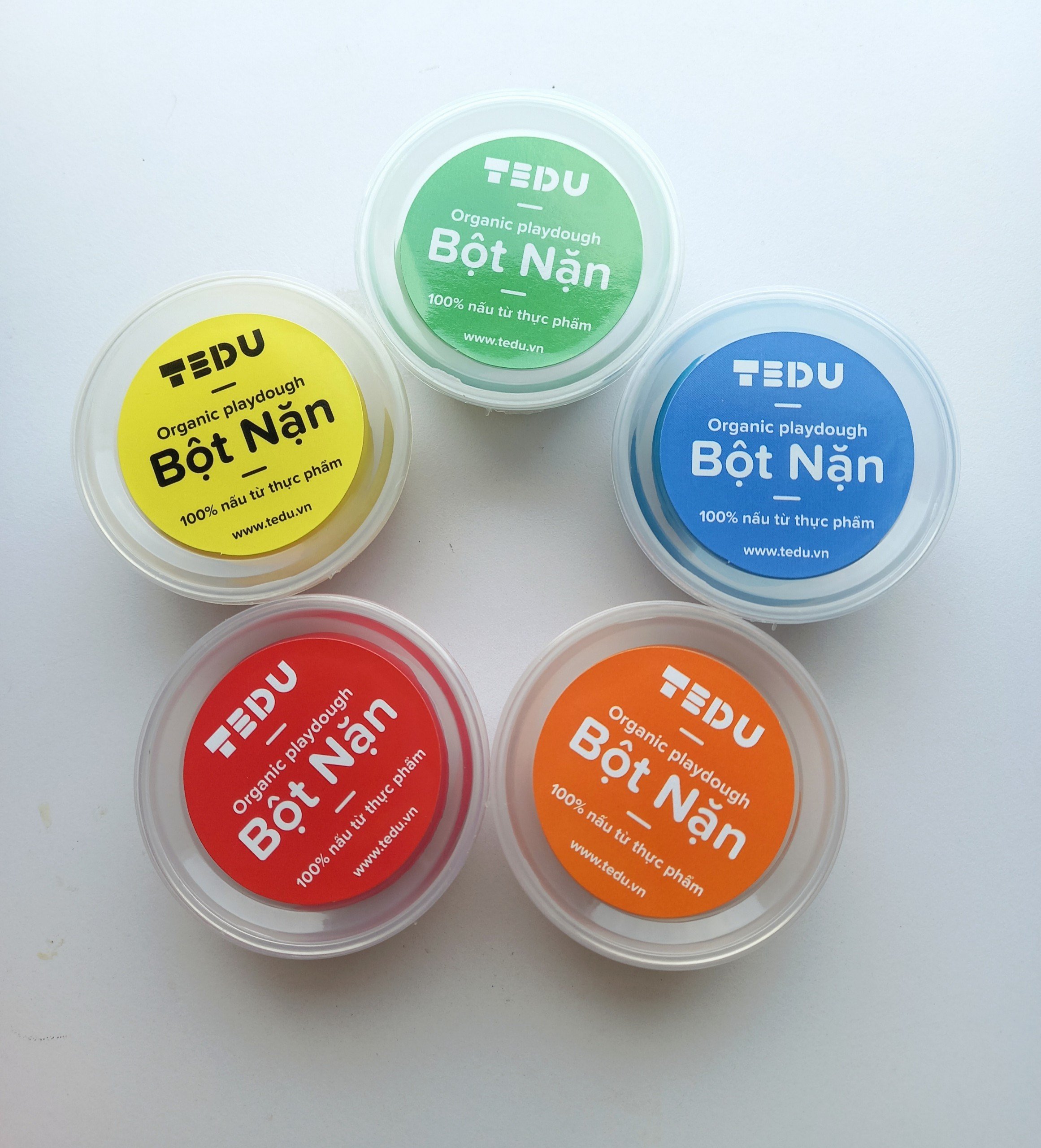 Set 5 Hủ Bột Nặn Đất Nặn An Toàn TEDU (70gr)