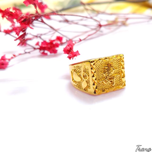 NhẫN Nam Chữ PhúC Mạ VàNg 9999 BềN ĐẹP