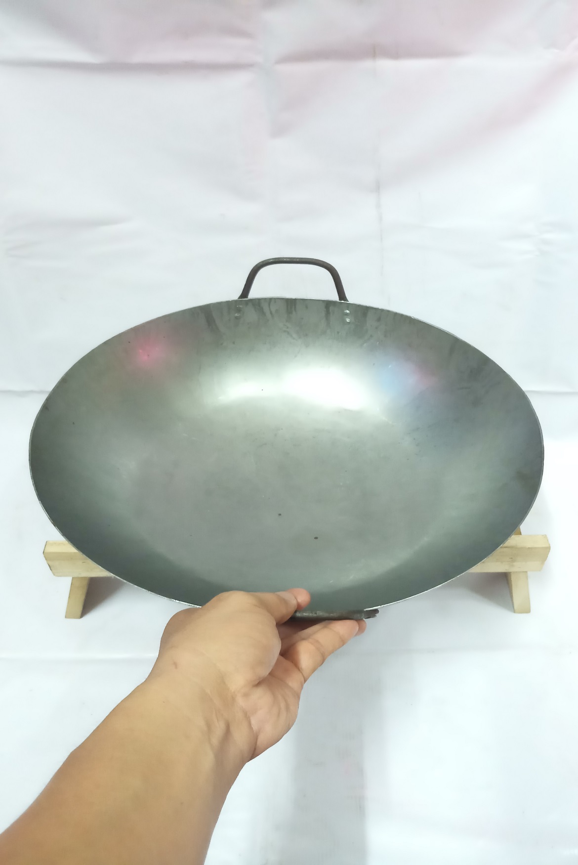CHẢO THÉP HAI QUAY 38CM CHIÊN CƠM,HỦ TIẾU XÀO,MÌ XÀO GIÒN.
