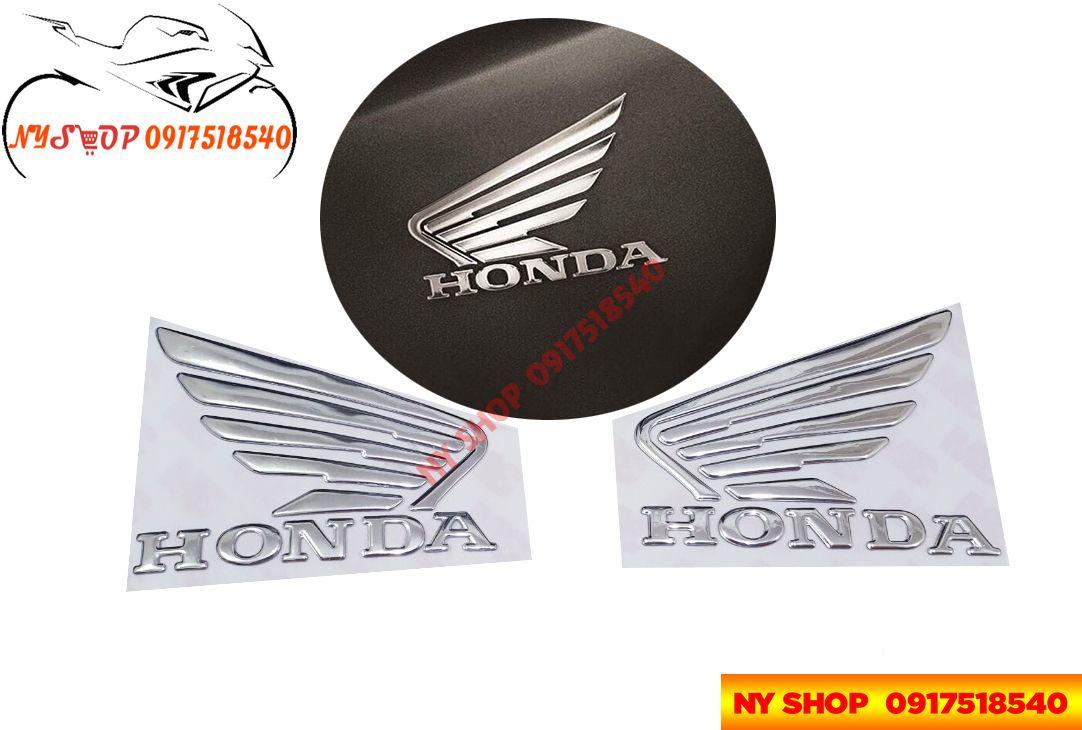 Bộ 2 tem logo cánh Chim honda 3D nổi