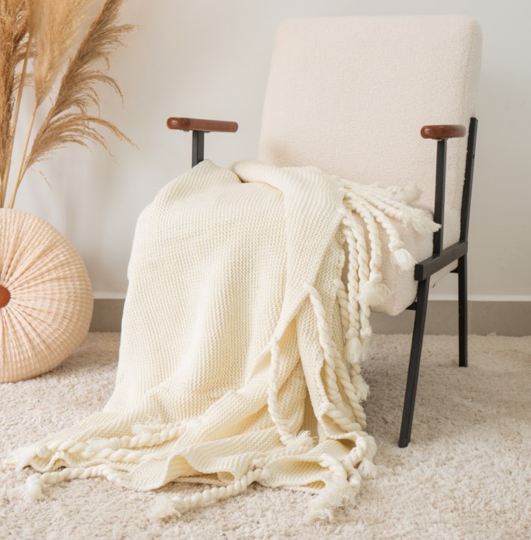 Chăn phủ ghế sofa đan len dệt kim cao cấp sang trọng phong cách bắc âu
