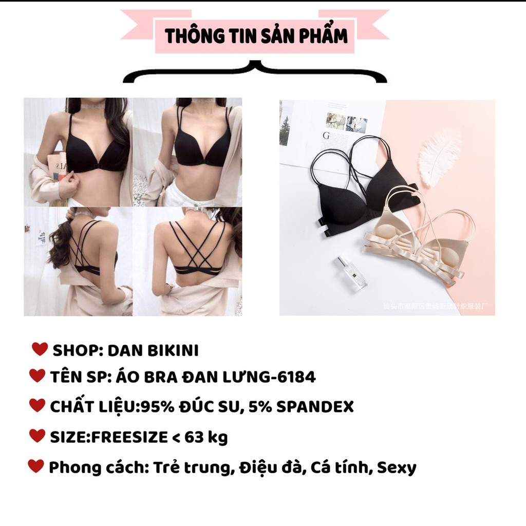 Áo Lót Nữ Nâng Ngực ❤️FREESHIP❤️ Áo Ngực Nữ 2 dây đan chéo lưng móc cài trước tôn vòng một gợi cảm mẫu 6184