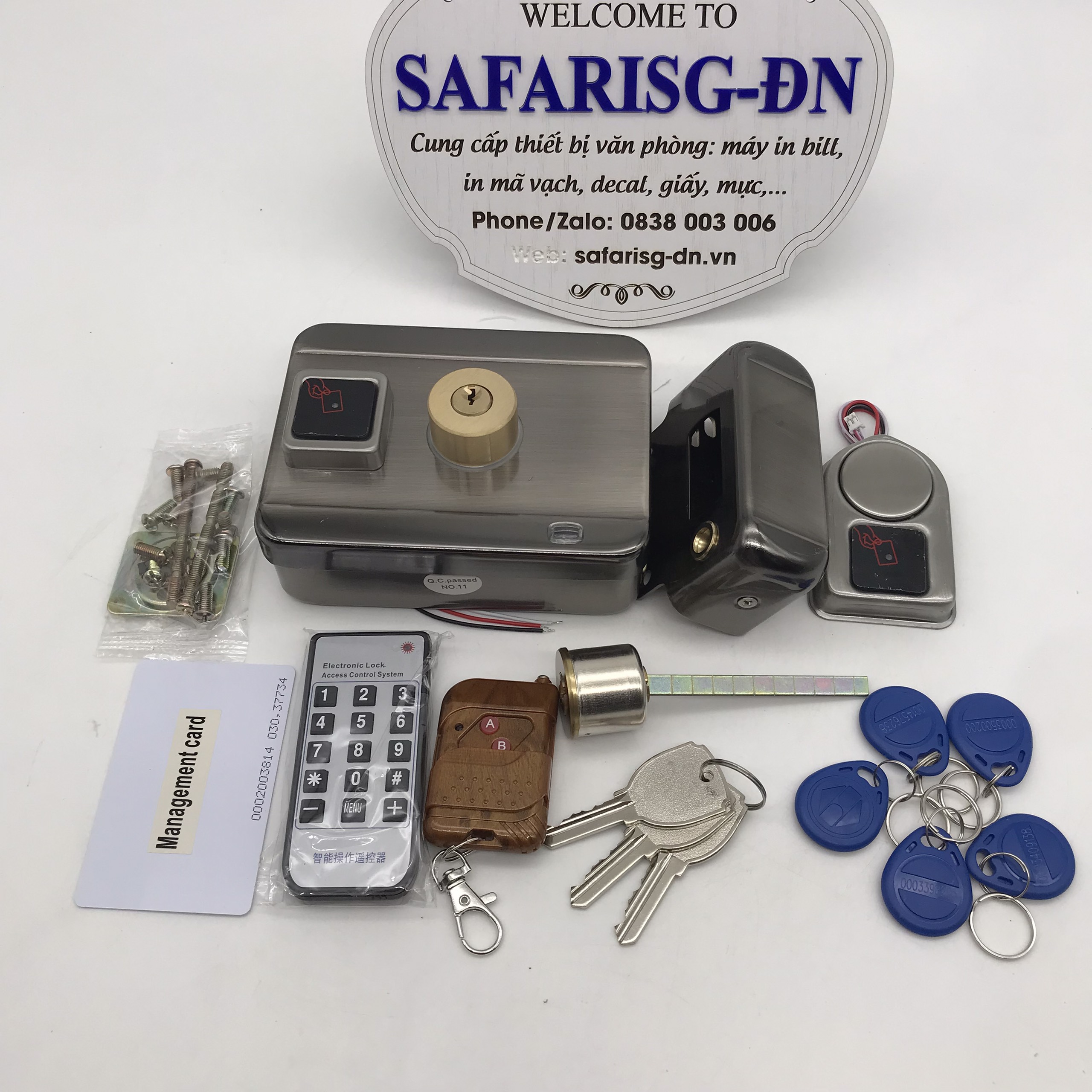 Khóa cổng điện tử điều khiển từ xa ( không bao gồm adapter)