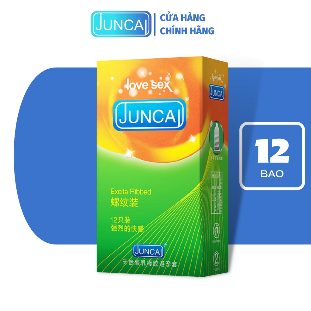 Bao cao su Juncaii Extra Ribbed ( hộp 12 chiếc)