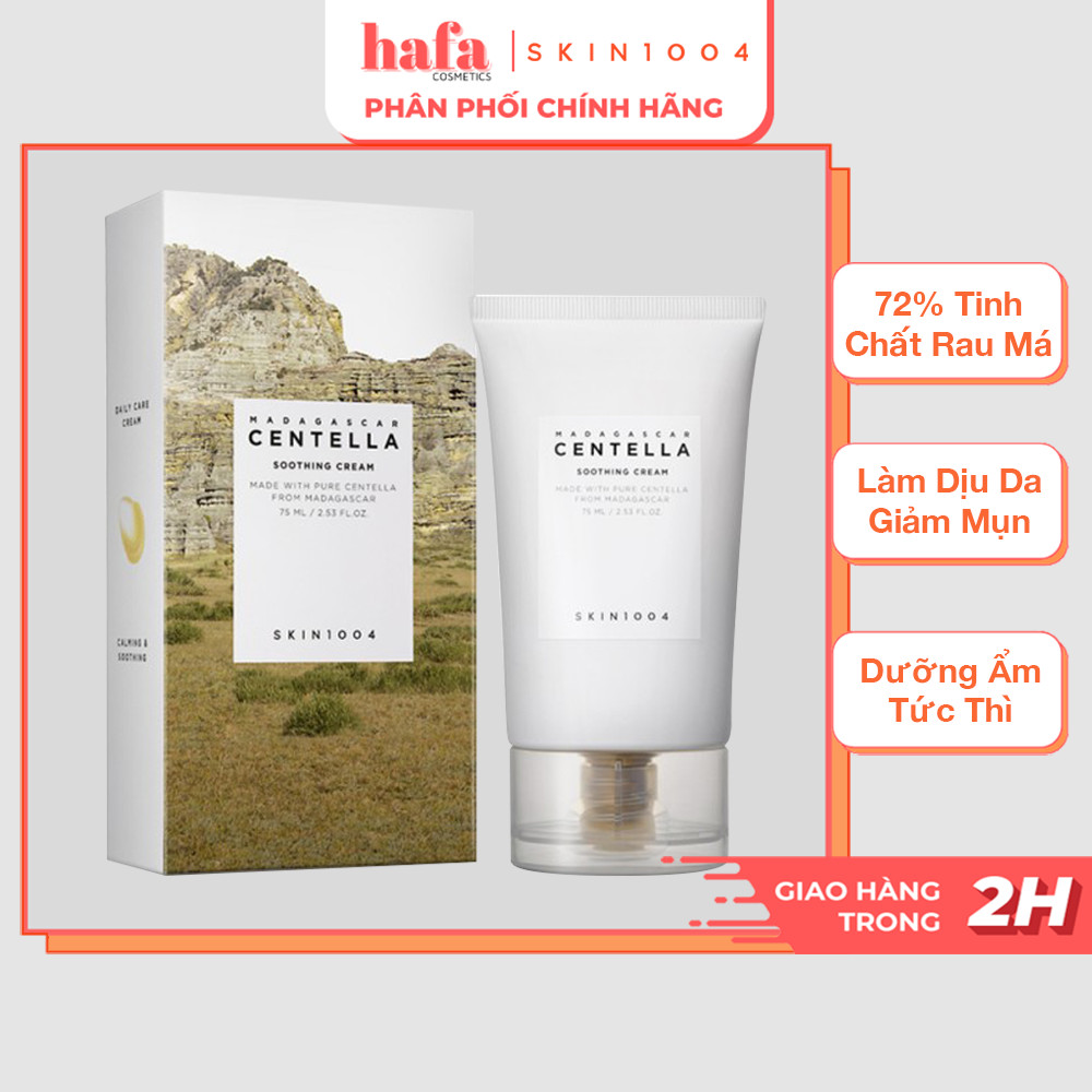 Kem Dưỡng Làm Dịu, Phục Hồi Da Ban Ngày, Chiết Xuất Rau Má Skin1004 Madagascar Centella Soothing Cream 75ml _ Skin1004 Chính Hãng
