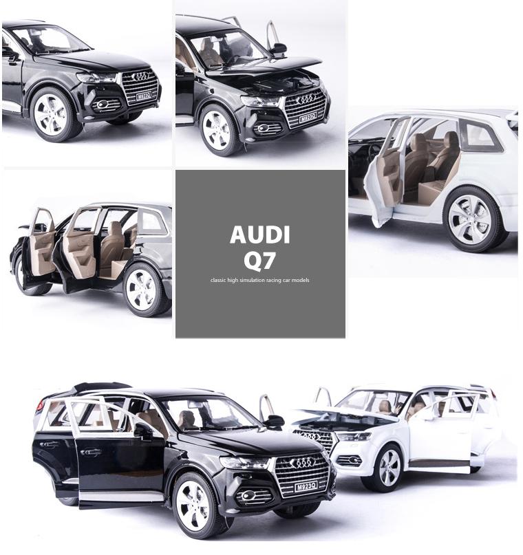 Đồ chơi xe mô hình ô tô audi Q7 XLG tỉ lệ 1:24 bằng sắt mở các cửa có đèn và âm thanh đồ chơi trẻ em