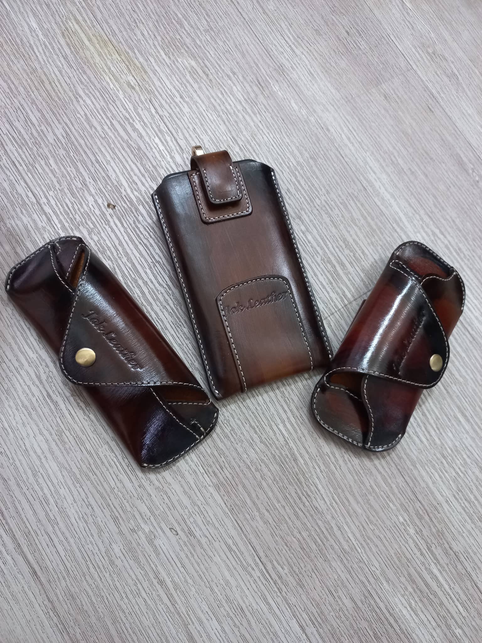 Bao da đựng kính cận nhỏ gọn da bò thật