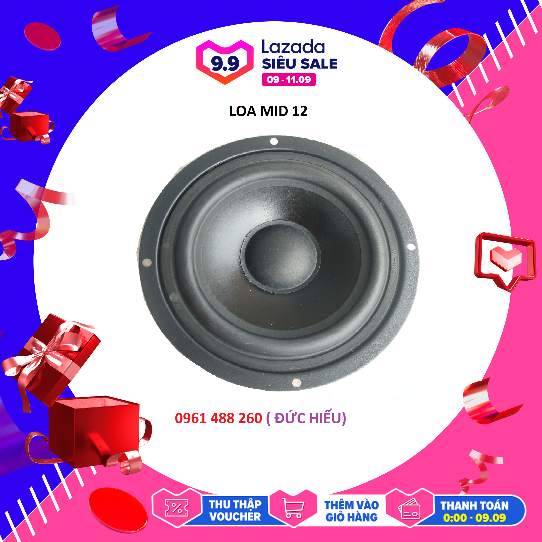 1 củ loa trung 12 từ 70mm -loa giá rẻ