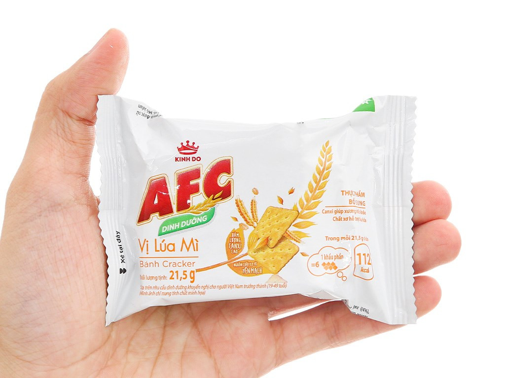 [Hộp 172g] Bánh AFC dinh dưỡng vị lúa mì (8 x 21.5g)