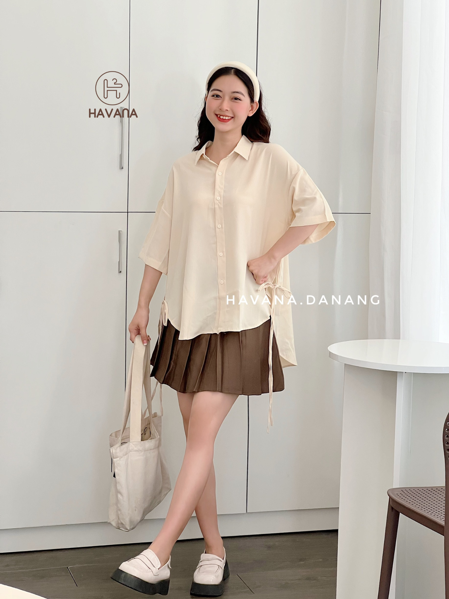 Áo sơ mi lụa nữ, sơ mi lụa cộc tay buộc dây hai bên eo freesize form rộng