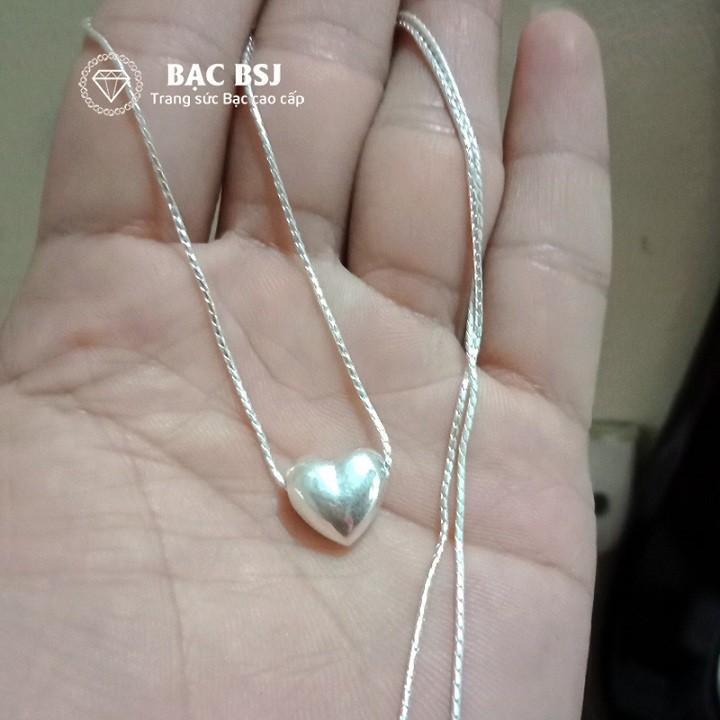 Mặt tim và dây chuyền bạc nữ HC