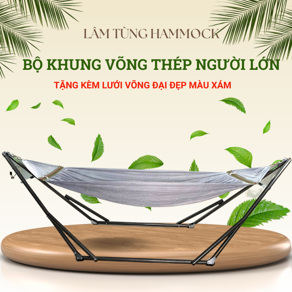 Combo Khung võng xếp sơn tĩnh điện ống phi 32 (bao gồm 01 khung + 01 lưới võng)