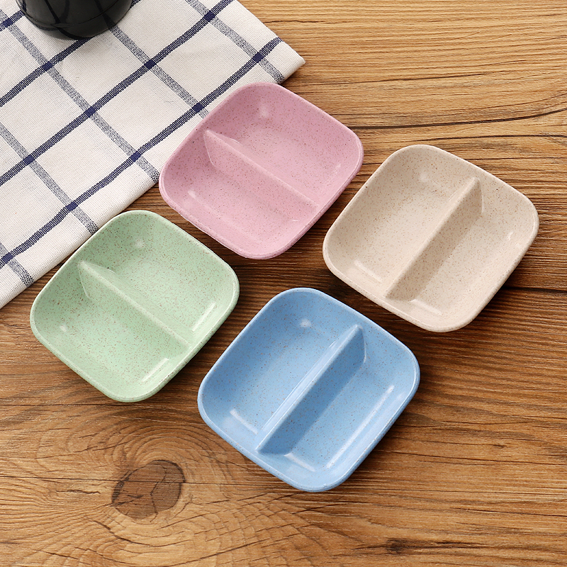 [HCM]Chén Đựng Nước Chấm Gia Vị Nhựa Lúa Mạch 2 Ngăn