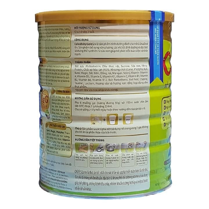 (Quét mã Tích xu) Sữa non ColosBaby Gold 2+ 800g (trẻ từ 2 tuổi trở lên)