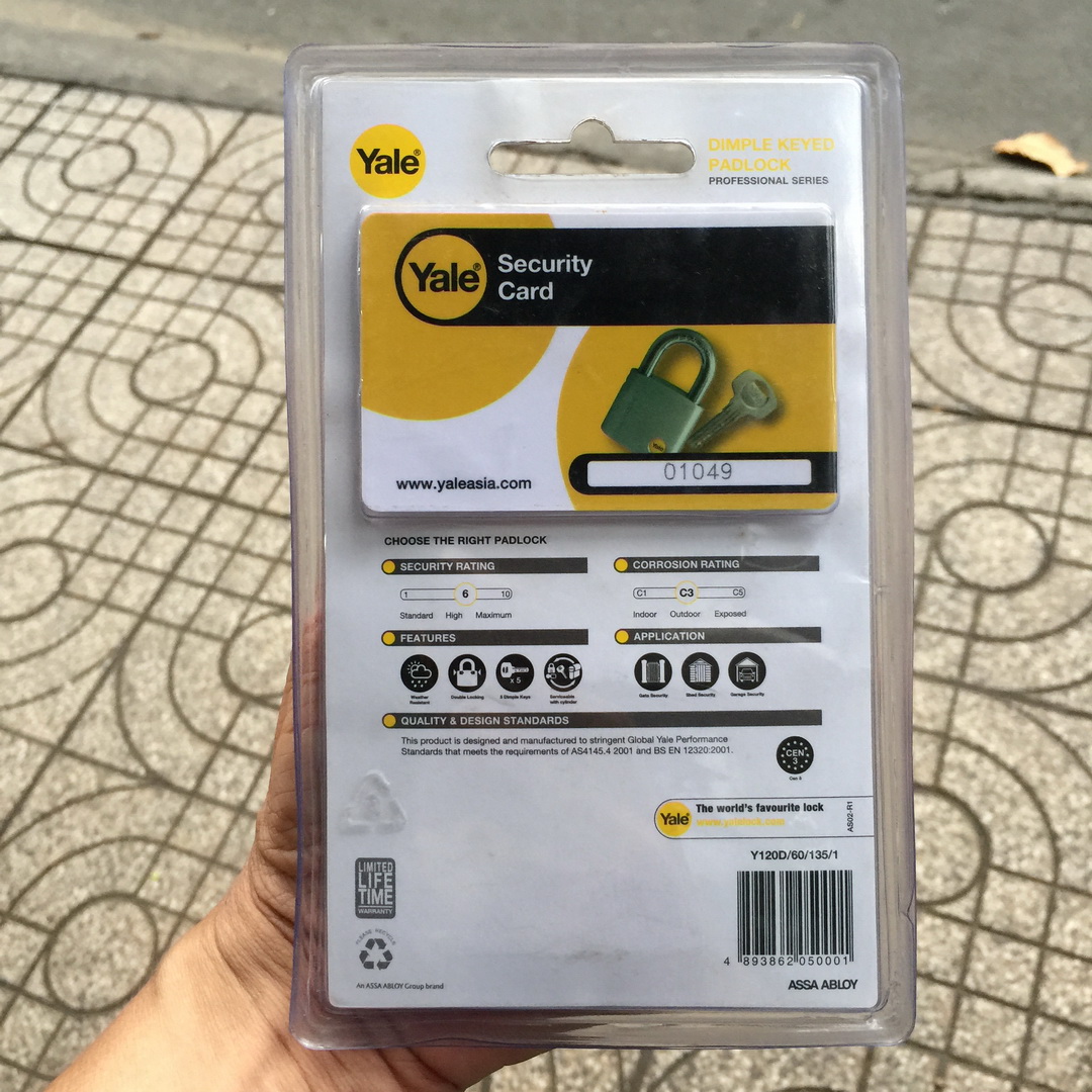 Khóa Yale Y120D/60/135/1 (Bạc)