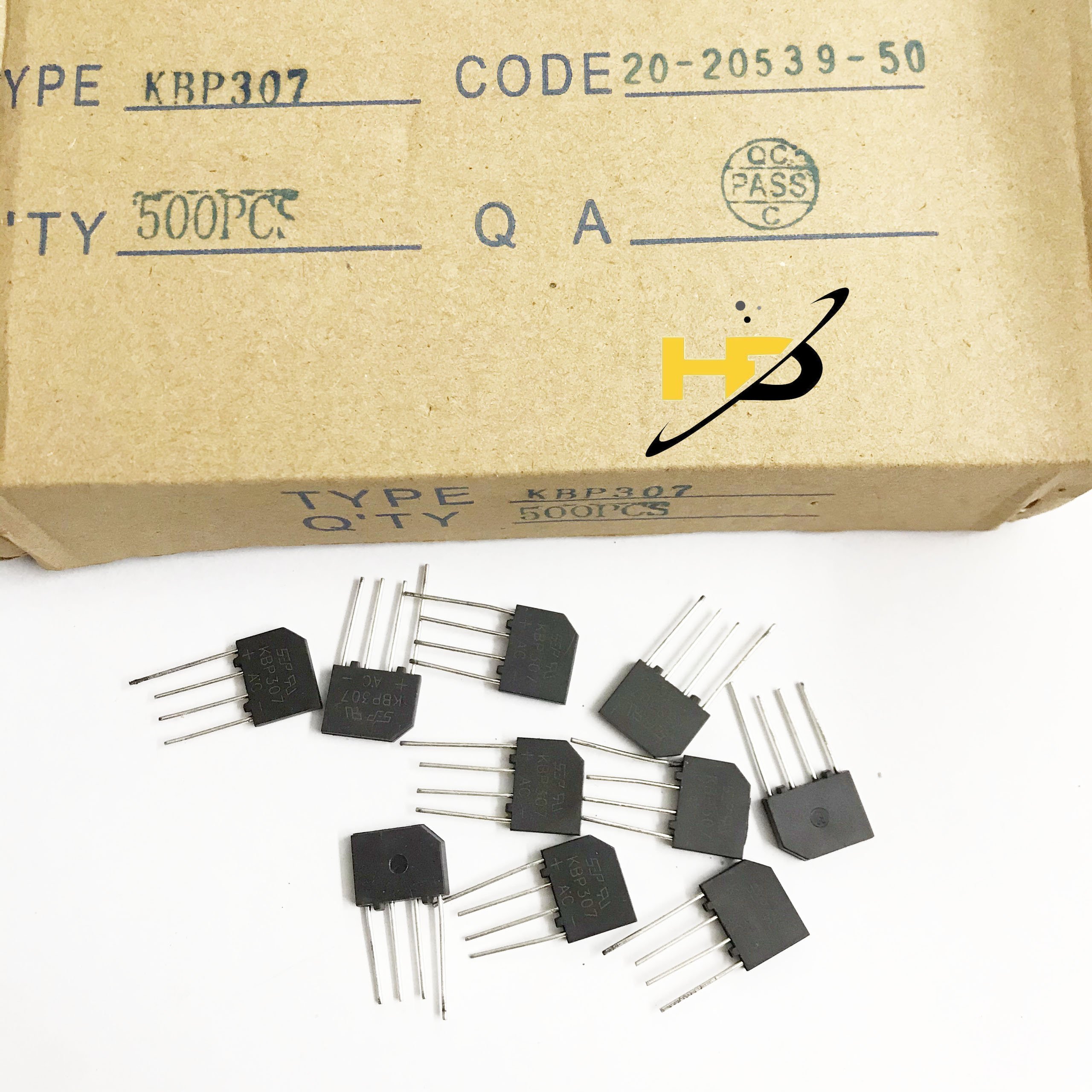 [Gói 5 Con] Diode Cầu KBP307 700V 3A Dạng Vuông Loại Tốt, Linh Kiện Mới