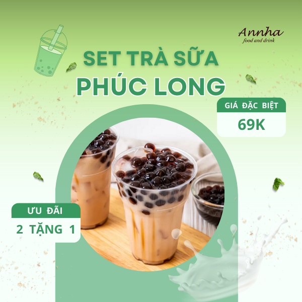 Set nguyên liệu 30 ly trà sữa phúc long