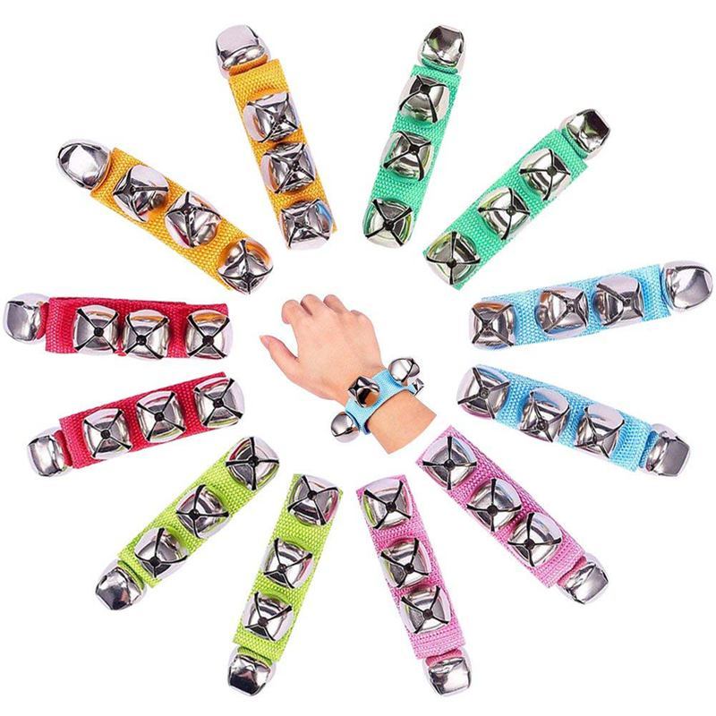 Wrist Band Jingle Bells 16 PCS Orff percussion wristbells hand bells footbells handbells
