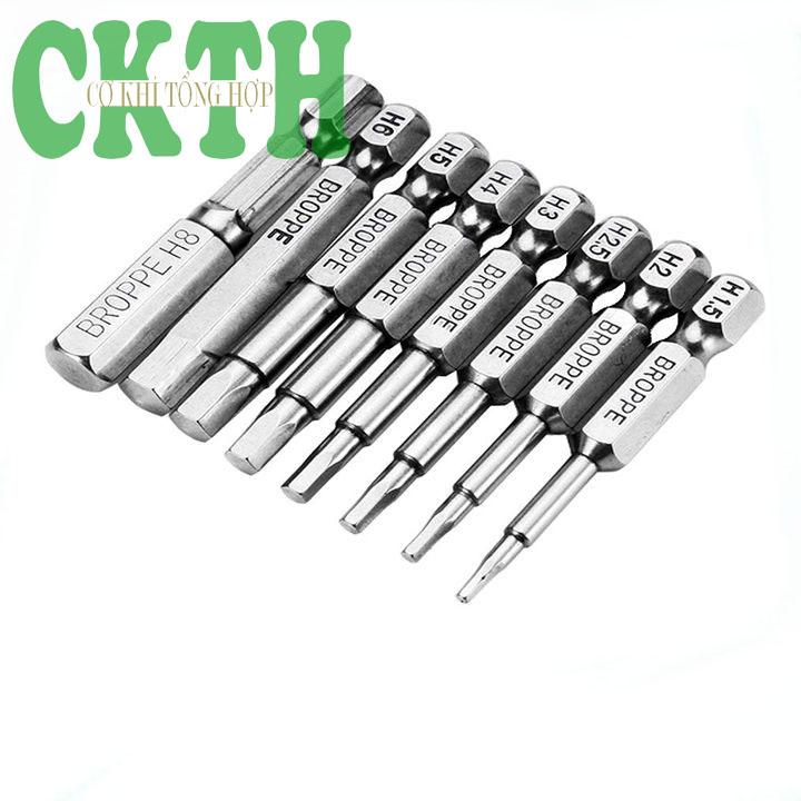 Mũi Vít Lục Giác, Bộ 8 Đầu Lục Giác Dài 50mm Cho Khoan Và Máy Bắt Vít