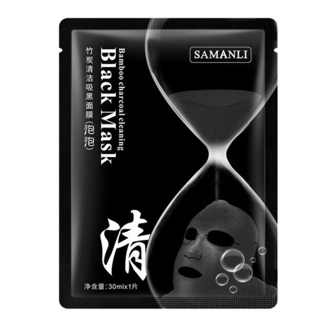 combo 2 mặt nạ sủi bọt thải độc detox da samanli black mask