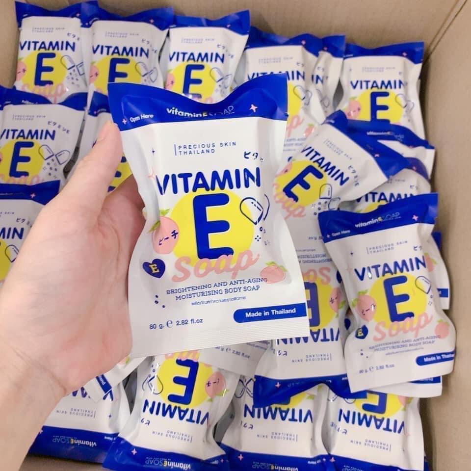 [Sẵn Shop] Soap Xà Phòng Trắng Da Body Vitamin E Thái Lan 100g