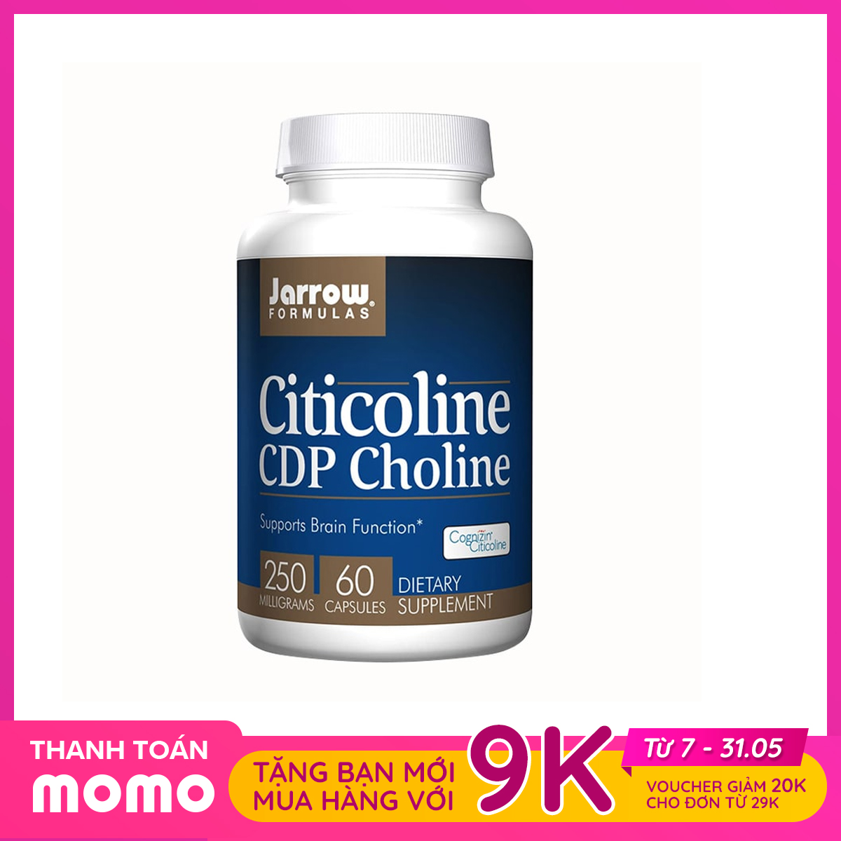 Viên uống bổ não Citicoline CDP Choline 250 mg hộp 60 viên của Mỹ