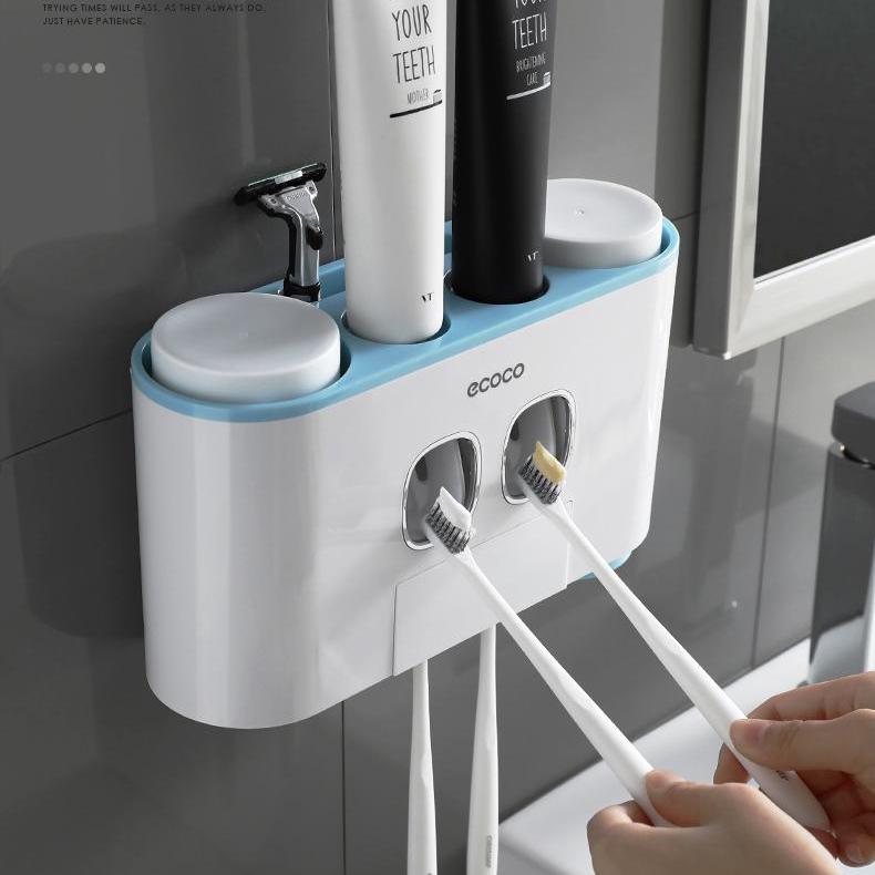 Kệ phòng tắm 4 cốc và 2 kem đánh răng ECOCO 1802 sạch sẽ