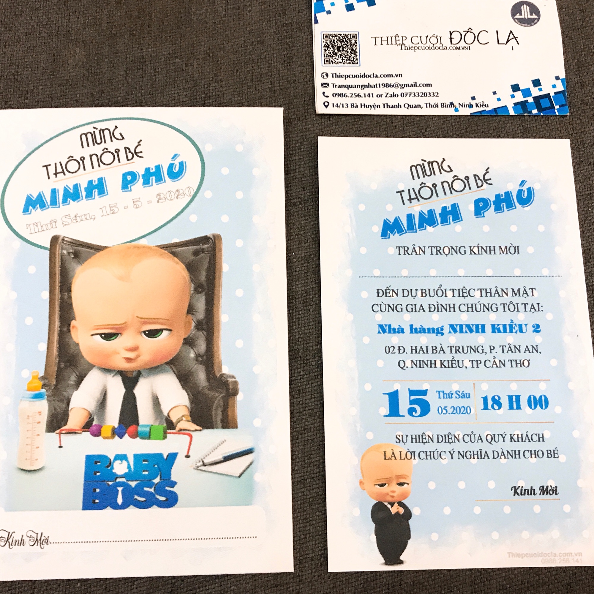 Combo 50- Thiệp Thôi nôi, Sinh Nhật, đầy tháng bé trai