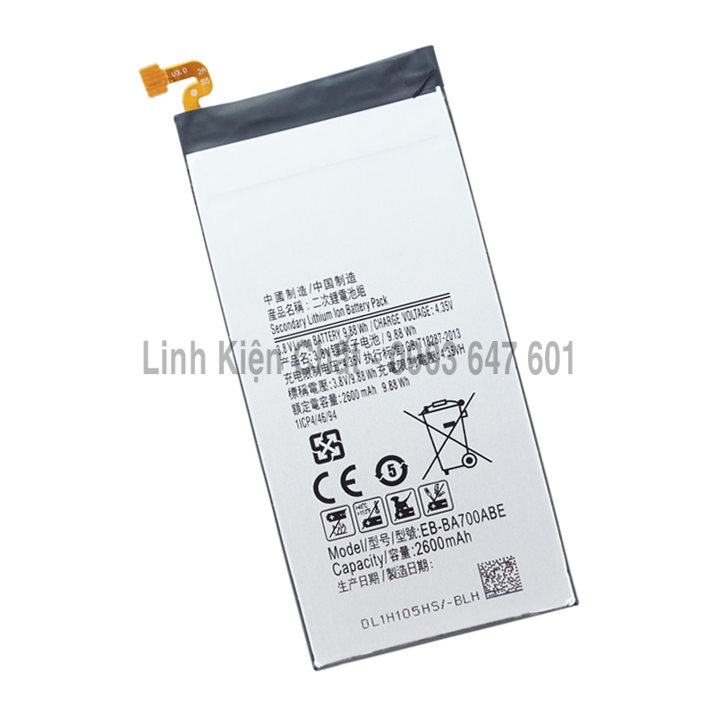 Pin cho điện thoại samsung galaxy a7 2015 sm-a700h a7009 2600mah