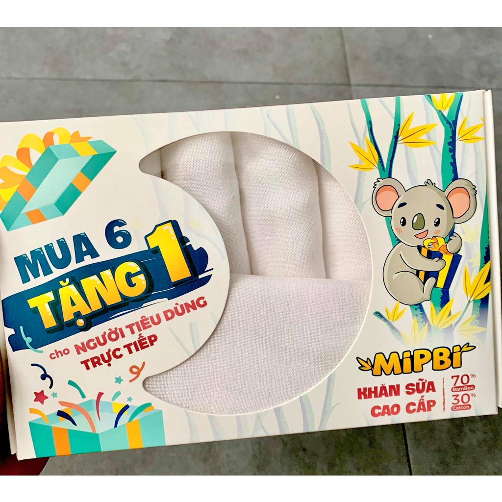 [CHÍNH HÃNG] Khăn sữa cotton sợi tre siêu mềm in Mipbi Baby Closet by T&T